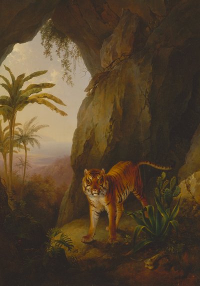 Tigre en una cueva de Jacques Laurent Agasse